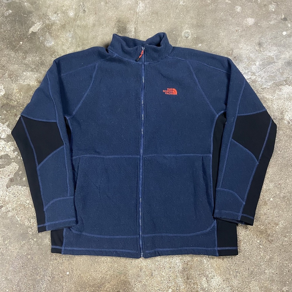 The North Face TKA 100 Glacier Jacket Size XL Navy Fleece Mock Neck Full Zip
